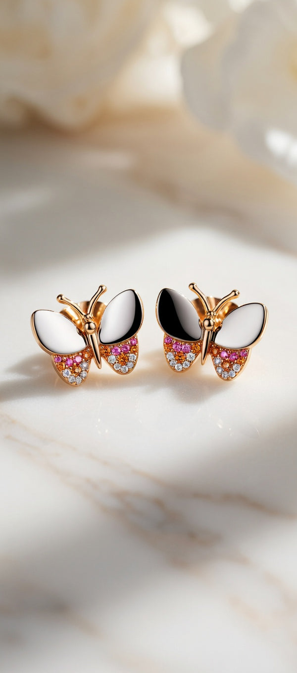 Golden pink butterfly